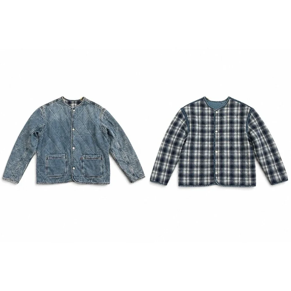 Levis NWT Lodi Liner Reversible Blanket Lined Chore Denim Coat Quilted M